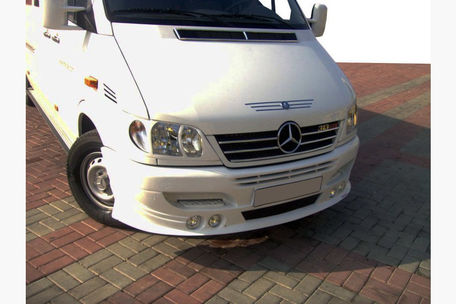 Mercedes Sprinter W901/902/903/904/905 1995–2006 Spoilerlæbe til forkofanger til 4 forlygter (CDI, klar til lakering) Foto 2