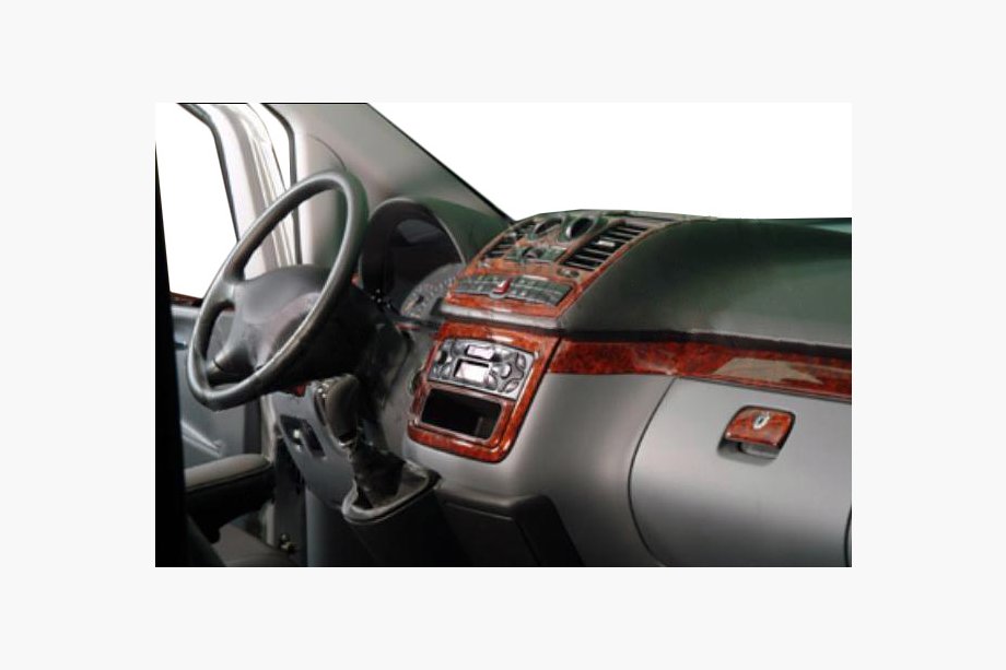 Mercedes Viano 2004–2014 Instrumentbordbeklædning Meric (forreste del + interiørindlæg) 2004-2006, Trælook Foto 6