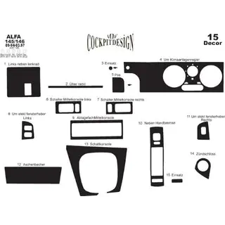 Instrumentbordbeklædning (Alfa 145 og 146) Alfa Romeo 145/146 1994–2001 foto 3