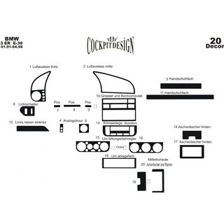 Instrumentbordbeklædning BMW 3-serie E36 1990–2000 foto 4