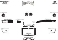 Chevrolet Aveo T250 2005–2011 Instrumentpanelbeklædninger (stort sæt) Aluminium foto 5