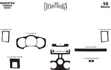Daihatsu Terios 2006–2017 Instrumentbordbeklædning Trælook foto 2