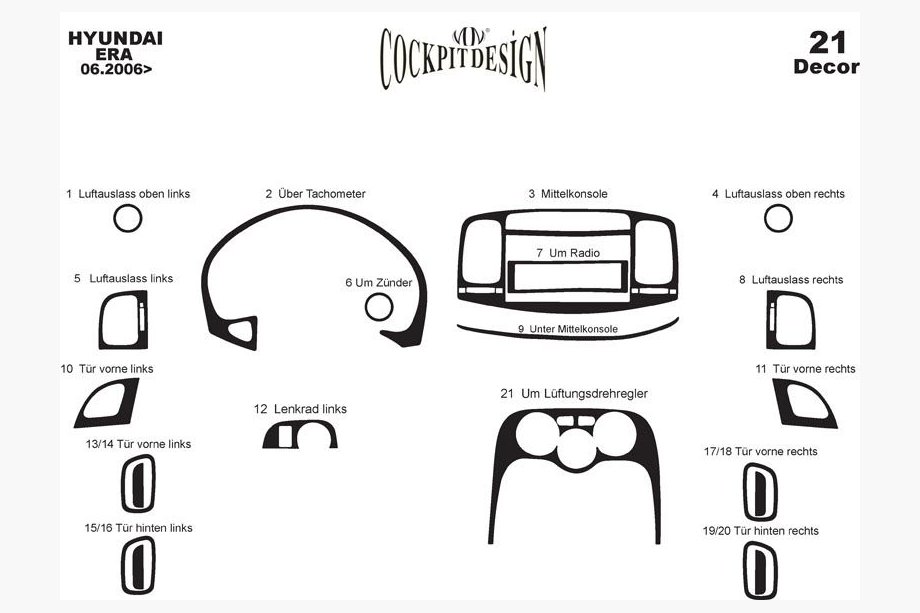 Hyundai Accent 2006–2010 Instrumentbordbeklædning Foto 4