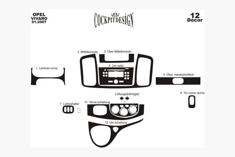 Nissan Primastar 2002–2014 Instrumentbordbeklædning Sort Foto 8