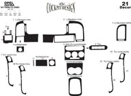Opel Zafira A 1998–2005 Instrumentbordbeklædning Trælook foto 3