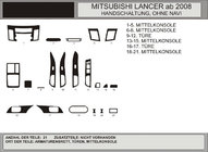 Mitsubishi Lancer X 2008– Instrumentbordslister (Hartman) Gul foto 1