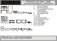 Peugeot 307 2001–2008 Instrumentbordbeklædning (Hartman) Blå foto 1