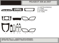 Peugeot 308 2007–2013 Instrumentbordbeklædning Carbon foto 1