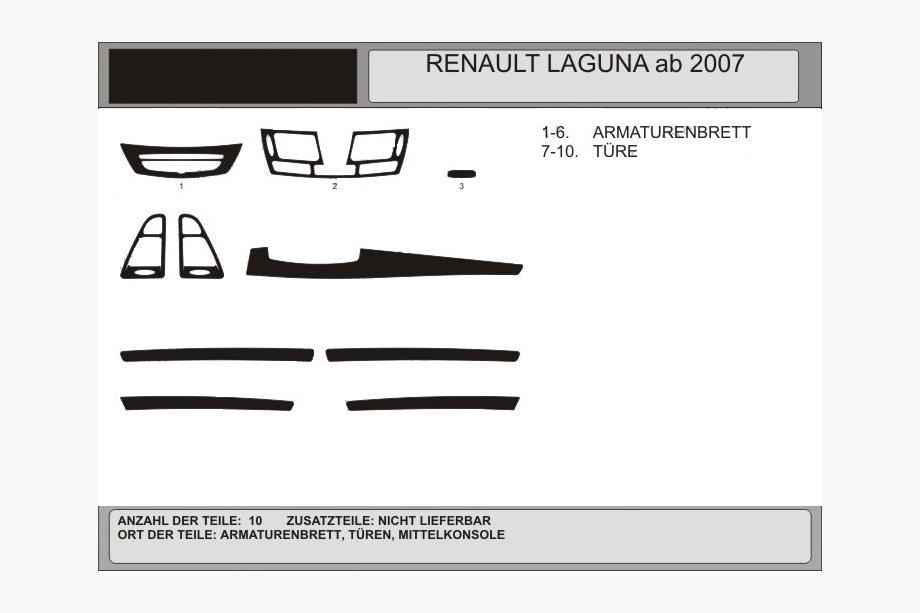 Renault Laguna 2007–2015 Instrumentbordslister (Hartman, Polen) Rød Image