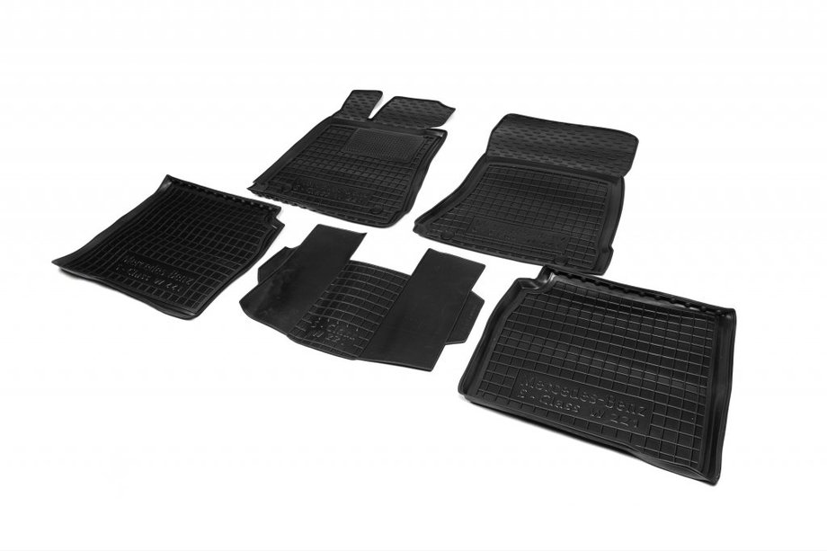 Mercedes S-Klasse W221 2005–2013 Gummimåtter med kant 4 matic long (Autogumm) Foto 1