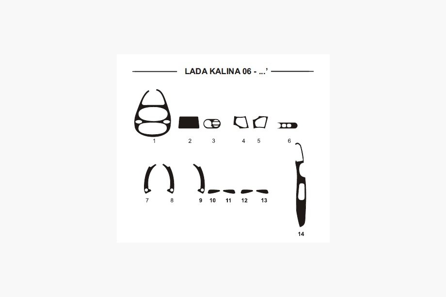 Lada Kalina 2004–2011 Instrumentbordslister (Hartman) Blå Image