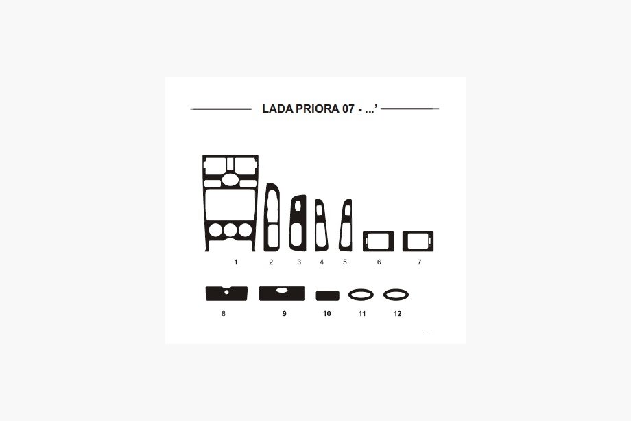 Lada Priora 2007–2018 Instrumentbordslister (Hartman) Valnød Image