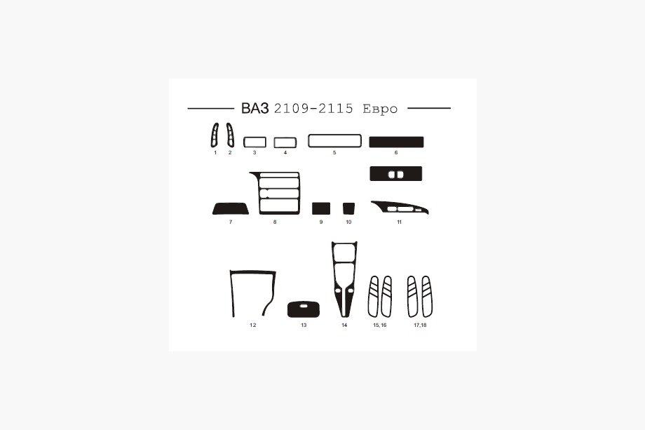 VAZ 2110-21115 1995–2015 Instrumentbrætpanelbeklædning (2109-2115) Image