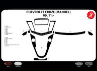 Chevrolet Cruze 2009–2015 Instrumentbordpanelbeklaedning (manuel gearkasse) Carbon-look foto 4
