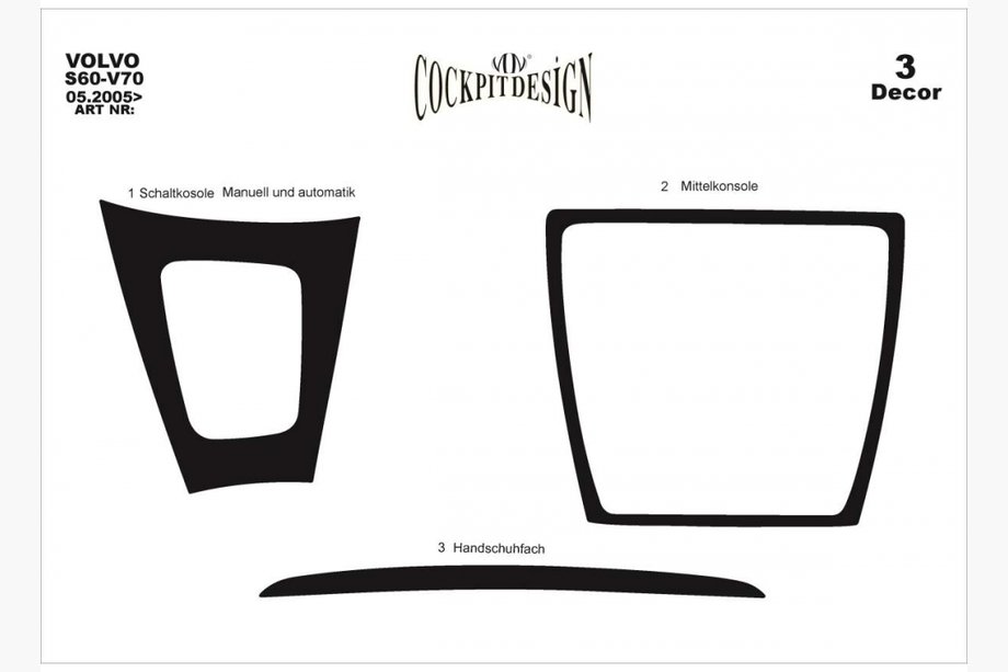 Volvo S60 2000–2009 Instrumentbrætbeklædning (dodatok, 2005-2009) Carbon-look Image
