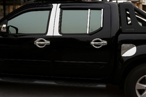 Nissan Navara 2006–2015 Krom stolpedæksler (6 stk., rustfrit stål) foto 1