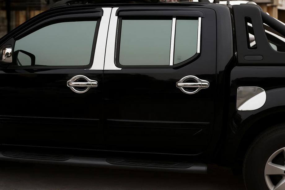 Nissan Navara 2006–2015 Krom stolpedæksler (6 stk., rustfrit stål) Image
