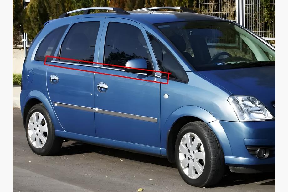 Opel Meriva 2002–2010 Udvendige vindueslister i rustfrit stål (4 stk.) Foto 1