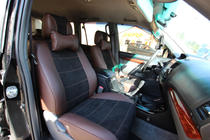 Toyota Land Cruiser Prado 120 2002–2009 Sædeovertræk i kunstlæder + stof + Alcantara Antara A088 (komplet kabine) foto 4