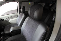 Dacia Logan I 2005–2008 Sædeovertræk i økolæder+stof+Alcantara Antara A001 (komplet kabinesæt) foto 2