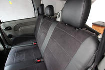 Dacia Logan I 2005–2008 Sædeovertræk i økolæder+stof+Alcantara Antara A001 (komplet kabinesæt) foto 8