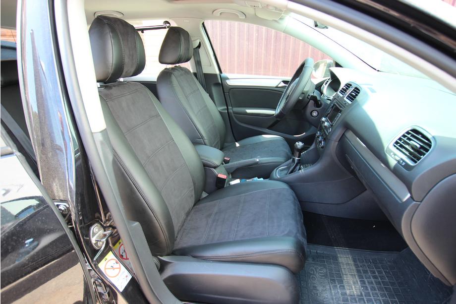 Volkswagen Golf 6 2008–2014 Sædeovertræk i økolæder+stof+Alcantara Antara A001 (komplet kabinesæt) Image