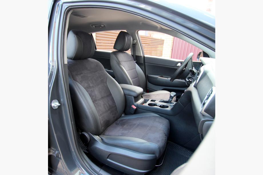 Kia Sportage 2015–2021 Sædeovertræk i økolæder+stof+Alcantara Antara A001 (komplet kabinesæt) Image