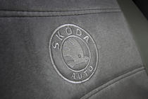 Skoda Octavia II A5 2006–2010 Sædeovertræk i økolæder+stof+Alcantara Antara A001 (komplet kabinesæt) foto 5