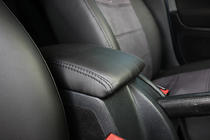 Skoda Octavia II A5 2006–2010 Sædeovertræk i økolæder+stof+Alcantara Antara A001 (komplet kabinesæt) foto 10