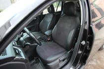 Skoda Octavia III A7 2013–2019 Sædeovertræk i økolæder+stof+Alcantara Antara A001 (komplet kabinesæt) foto 4