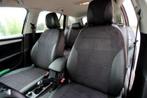 Skoda Octavia III A7 2013–2019 Sædeovertræk i økolæder+stof+Alcantara Antara A001 (komplet kabinesæt) foto 12