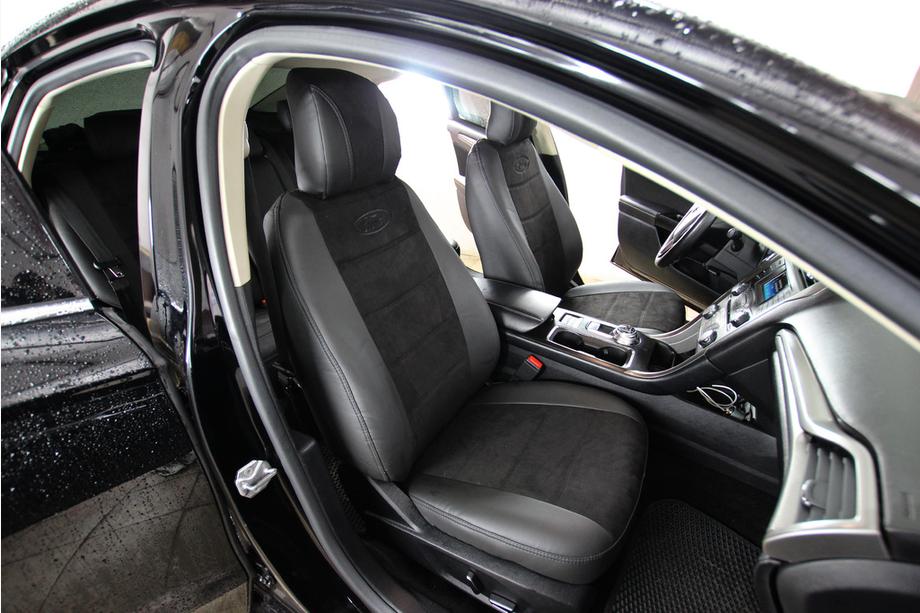 Ford Fusion 2012–2020 Sædeovertræk i økolæder+stof+Alcantara Antara A001 (komplet kabinesæt) Image