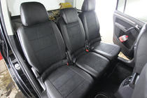 Volkswagen Touran 2003–2010 Sædeovertræk i økolæder+stof+Alcantara Antara A001 (komplet kabinesæt) foto 3