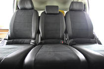 Volkswagen Touran 2003–2010 Sædeovertræk i økolæder+stof+Alcantara Antara A001 (komplet kabinesæt) foto 5
