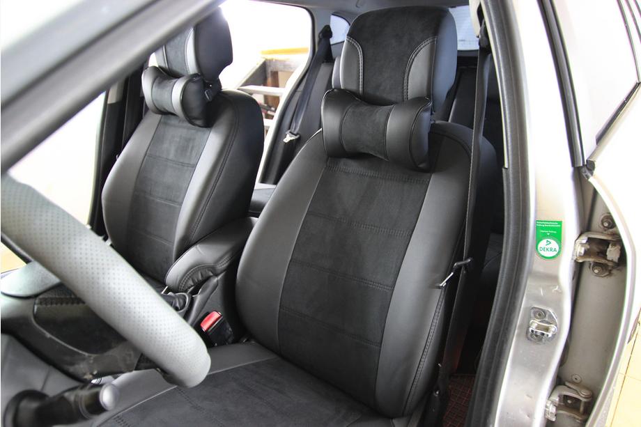 Renault Megane III 2009–2016 Sædeovertræk i økolæder+stof+Alcantara Antara A001 (komplet kabinesæt) Foto 4