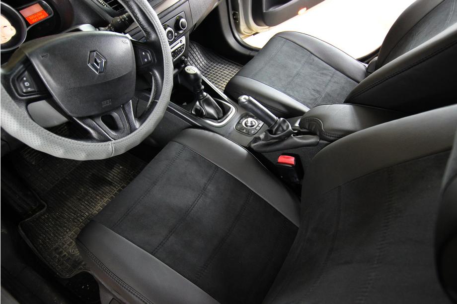 Renault Megane III 2009–2016 Sædeovertræk i økolæder+stof+Alcantara Antara A001 (komplet kabinesæt) Foto 5