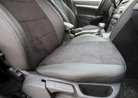 Skoda Octavia II A5 2010–2013 Sædeovertræk i økolæder+stof+Alcantara Antara A001 (komplet kabinesæt) foto 21