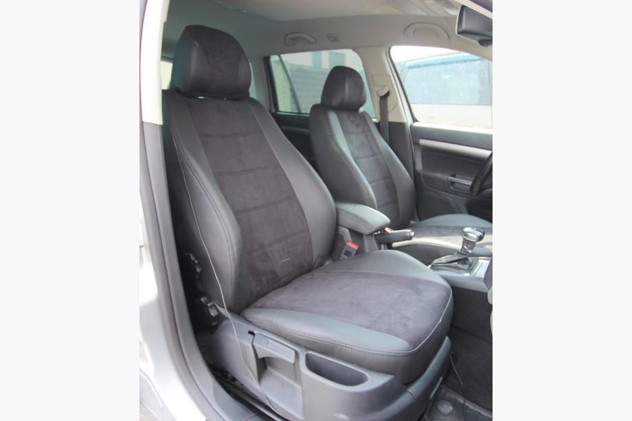 Skoda Octavia II A5 2010–2013 Sædeovertræk i økolæder+stof+Alcantara Antara A001 (komplet kabinesæt) Image
