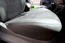 Volkswagen Caddy 2010–2015 Sædeovertræk i kunstlæder + stof + alcantara Antara A001b (komplet sæt til hele kabinen) foto 13