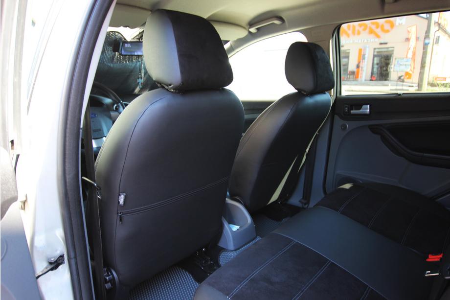 Ford Focus III 2011–2017 Sædebetræk i økolæder+stof+antara Antara A001g (komplet kabinesæt) Foto 11