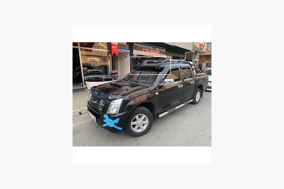 Isuzu D-Max 2011–2019 Forrudevisir på ramme V1 (sort højglans, 5 mm) Image