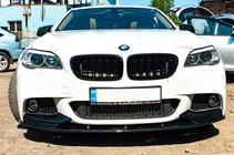 BMW 5-serie F10/F11 2010–2016 Kofangerlæbe foran OmsaLine (sort) foto 5