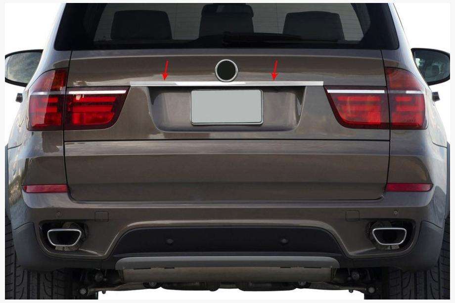 BMW X5 E70 2007–2013 Rustfri stålliste over nummerplade Foto 1