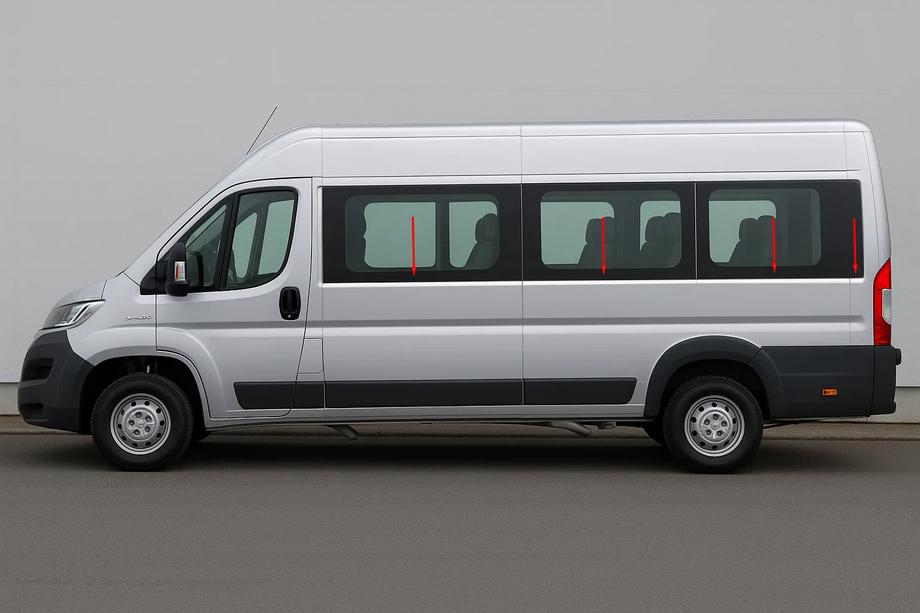Peugeot Boxer 2006–2025 Nedre vindueslister (sæt, rustfrit stål) Lang akselafstand Image