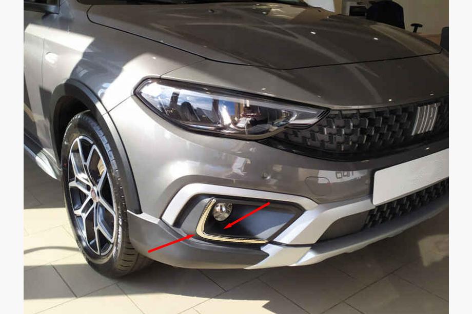 Fiat Tipo Cross 2021– Ramme til tågelygter i rustfrit stål Image