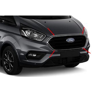Kantliste til kølergrill 2018+ (4 stk., rustfrit stål) Ford Custom 2013–2022 foto 1