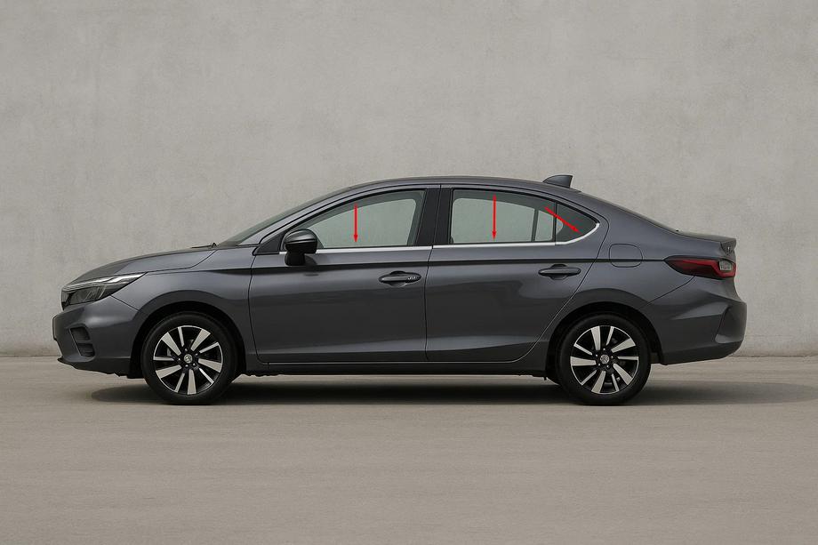 Honda City 2021– Vindueslister SD (6 stk., rustfrit stål) Image