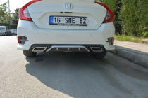 Honda Civic Sedan X 2016–2021 Diffuser til bagkofanger (Meliset, i farve) foto 2