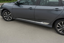 Honda Civic Sedan X 2016–2021 Dørliste V2 (sæt 4 stk., rustfrit stål) foto 1