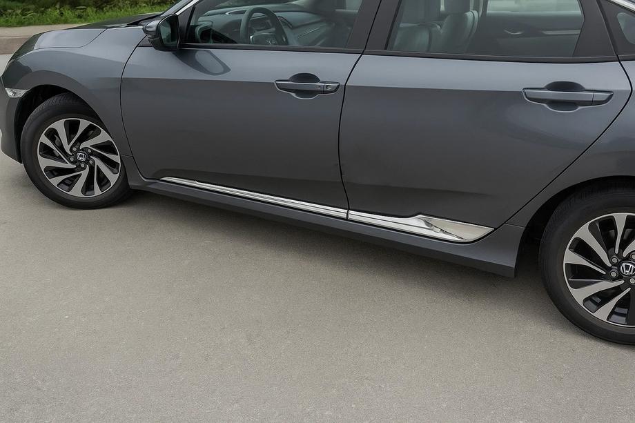 Honda Civic Sedan X 2016–2021 Dørliste V2 (sæt 4 stk., rustfrit stål) Image